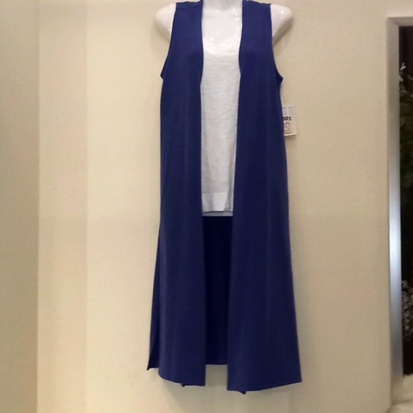 LulaRoe Joy Purple Knit Duster Vest - Picture 4 of 12